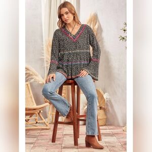 Savanna Jane Leopard Print Babydoll Top